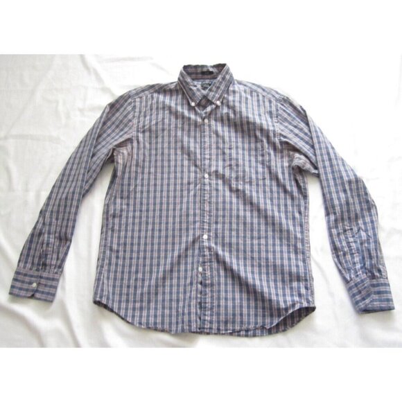 Men's J Crew Flex Washed Slim Plaid Button Long Sleeve Shirt Sz L (MP282) - Picture 1 of 8